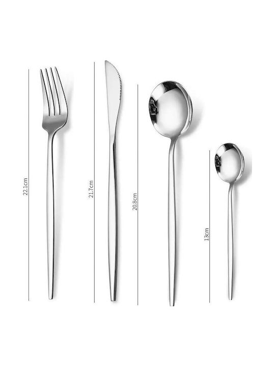 Besteckset Edelstahl Silber 16Stück