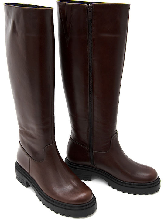 Leder Damenstiefel Braun