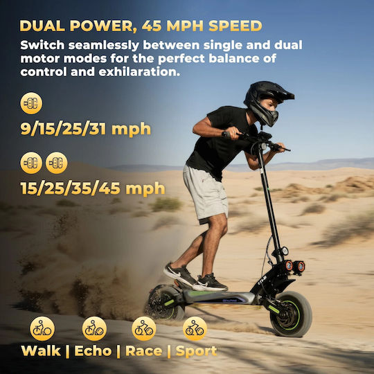 Velogreen Trotinetă Electrică și 70km Autonomie Multicoloră