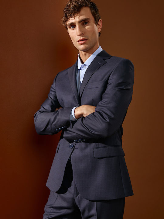 Men's Suit with Vest Blue