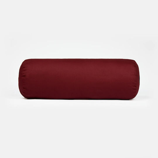 Yoga Bolster Στρογγυλό Μαξιλάρι Γιόγκα Burgundy Yogi & Yogini Organic Cotton 60χ16cm