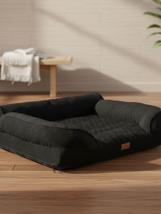 Sofa Dog Bed Orthopedic Black 80x65cm