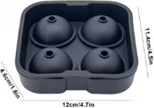 Ice Cube Mold Round Silicone 4 Slots RN620033