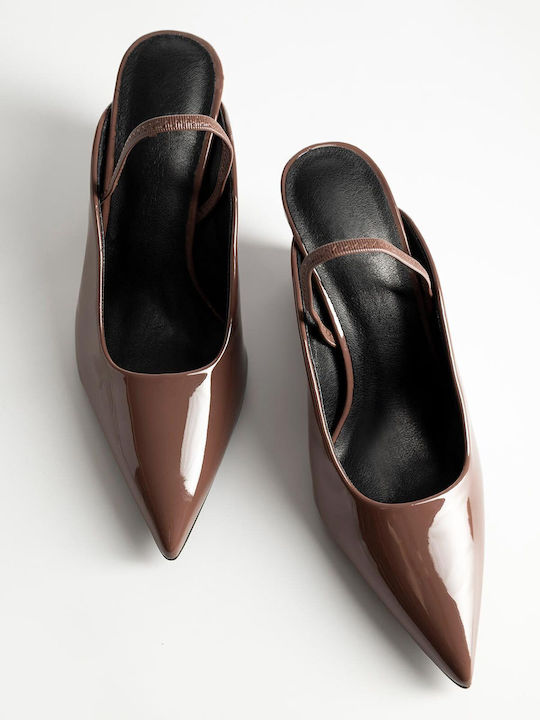 Bozikis Damenplattformen Gh5-5 Braune Lackleder High Heels