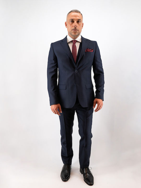 Men's Suit with Vest Blue
