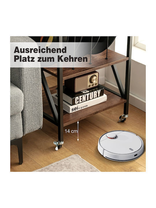 Costway Wooden Kitchen Trolley 3 Tiers Brown 52x45x75cm