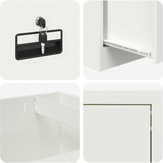 Kleiderschrank Büro mit Schloss White 44x50x106.5cm