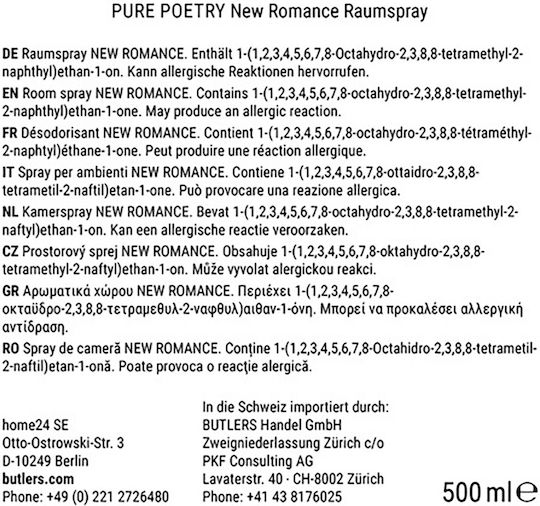Butlers Αρωματικό Spray με Άρωμα PURE POETRY