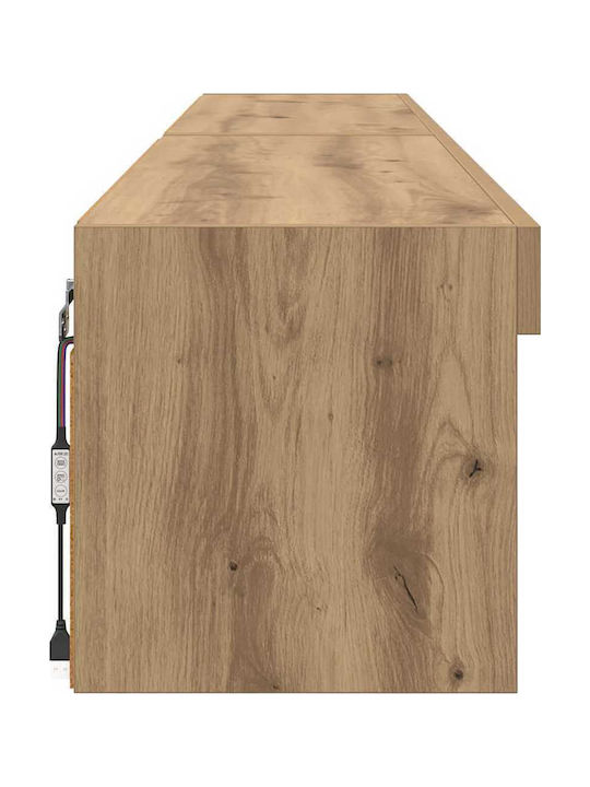 Living Room TV Unit with Lighting Artisan Oak L100xW30xH30cm