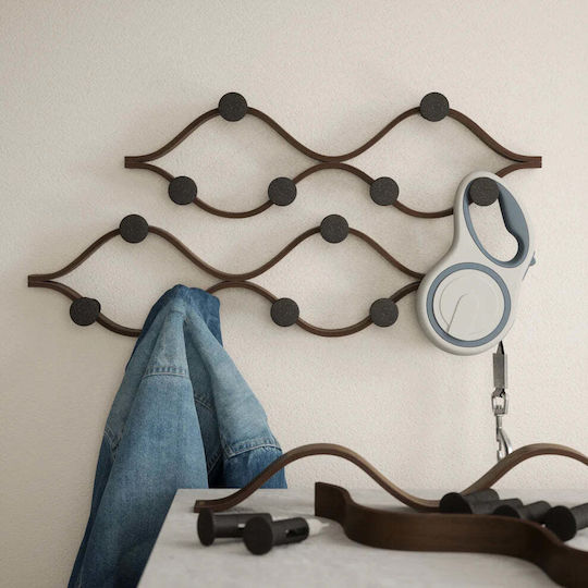 Umbra Wall Hanger Wooden 6 Hooks Black 51x15x6cm