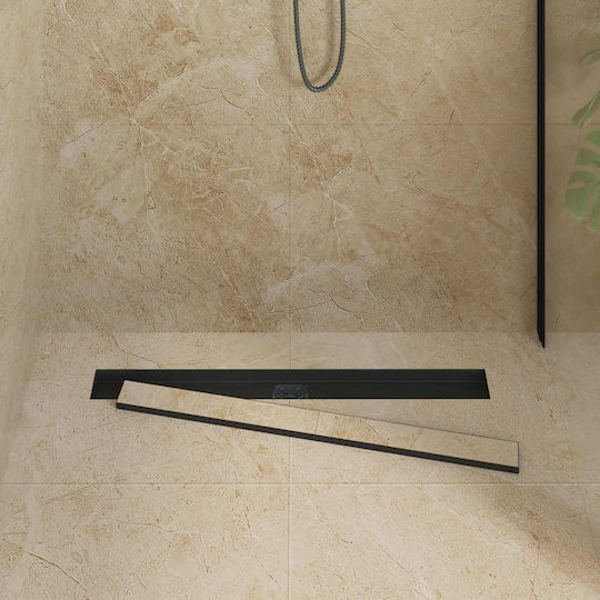 vidaXL Siphon Spülbecken mit Größe 80x11cm Schwarz