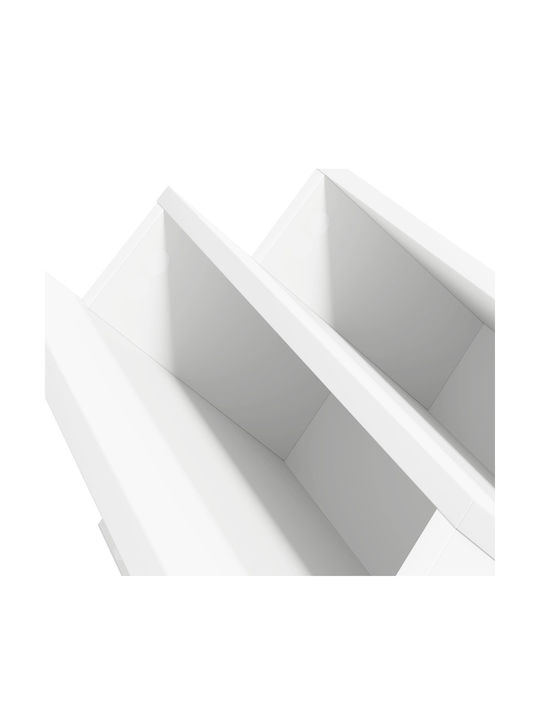 vidaXL Wooden Magazine Rack White 53x28.5x65cm
