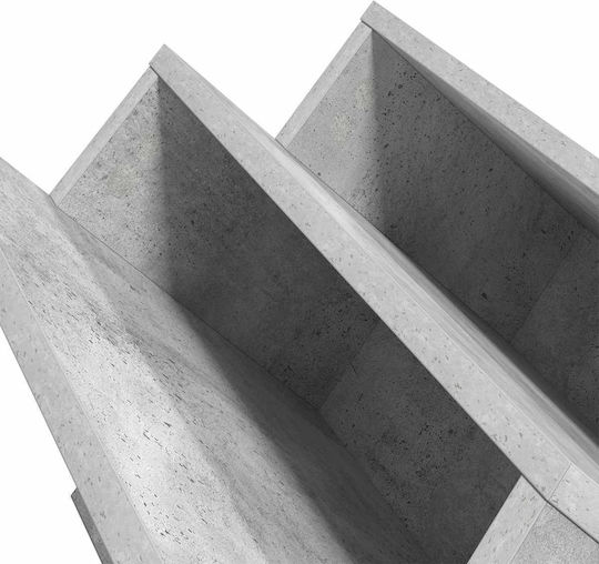 vidaXL Zeitschriftenständer Hölzernes Gray 53x28.5x90cm 1Stück