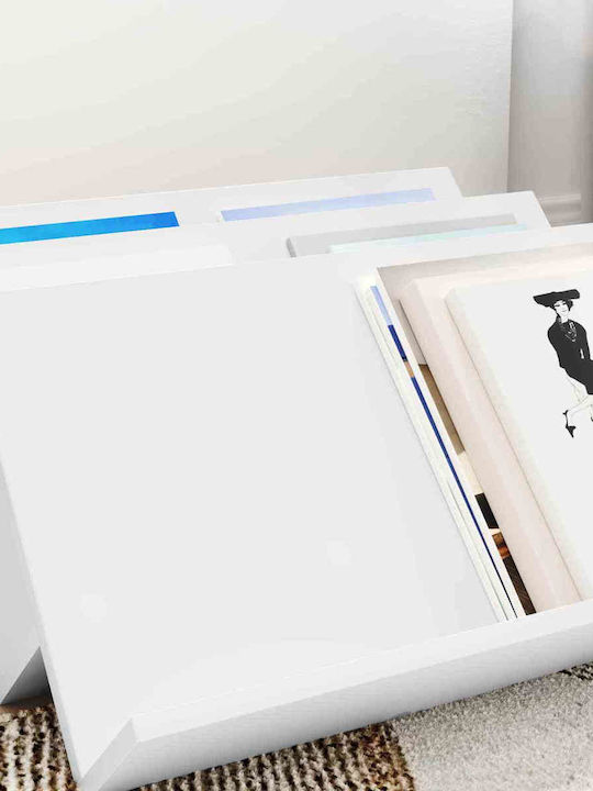 vidaXL Wooden Magazine Rack White 53x28.5x65cm