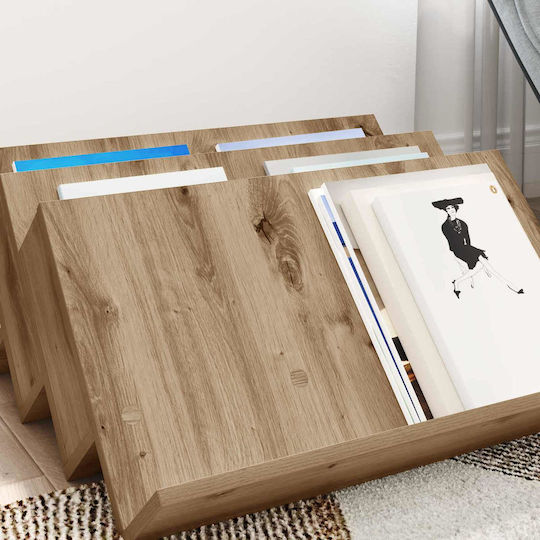 vidaXL Θήκη Περιοδικών Ξύλινη Καφέ 53x28.5x65εκ.