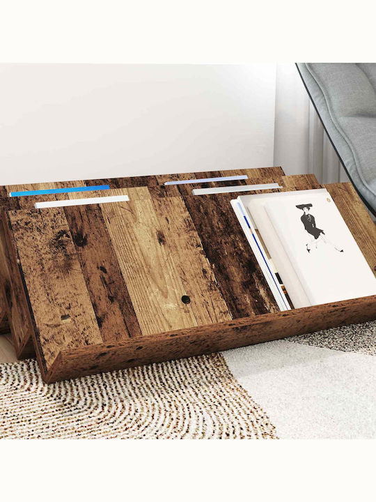 vidaXL Стойка за списания Дърво Кафяв 53x28.5x90бр 1бр