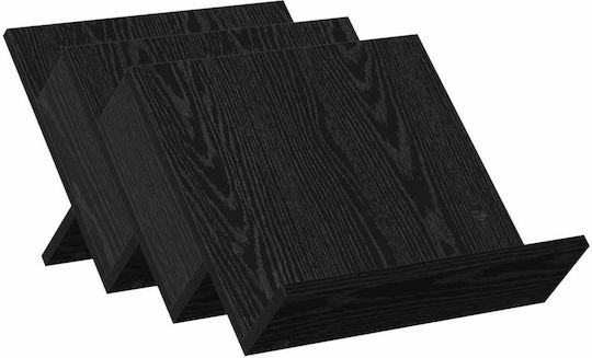 vidaXL Wooden Magazine Rack Black 40x28.5x53cm