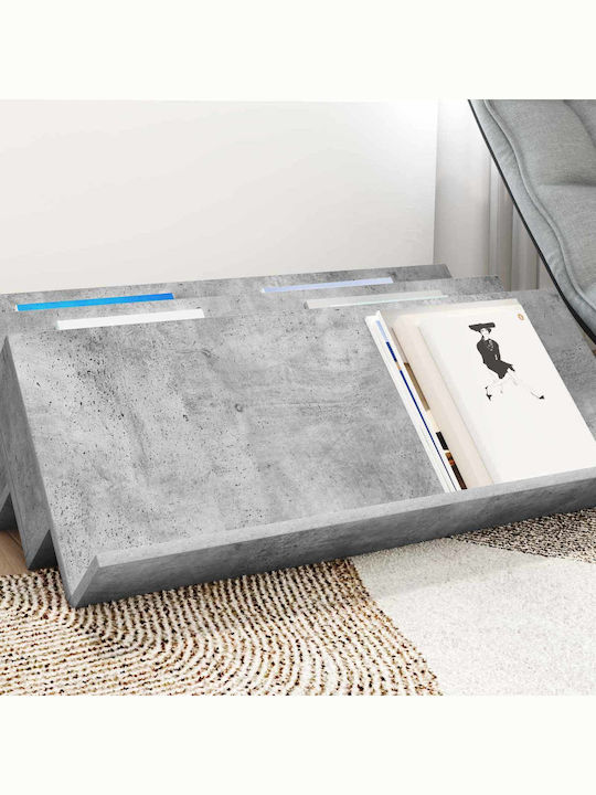 vidaXL Wooden Magazine Rack Gray 53x28.5x90cm