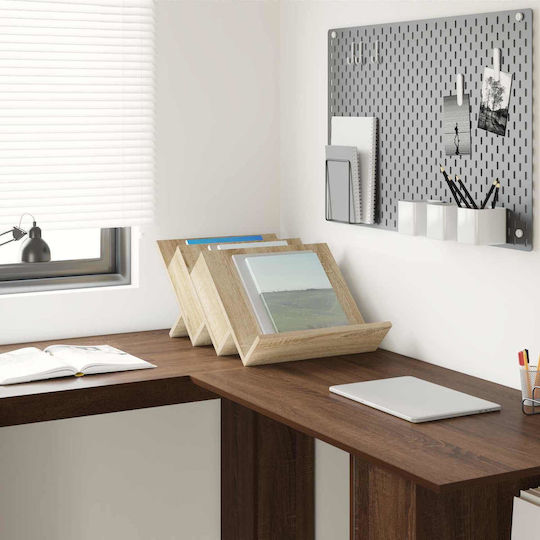 vidaXL Wooden Magazine Rack Brown 40x28.5x53cm