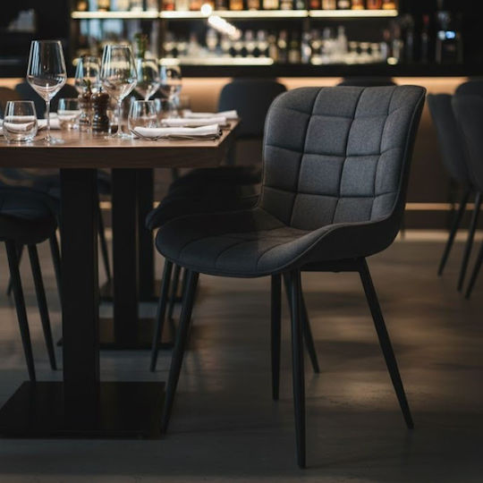 Dining Room Fabric Chair Anthracite 48x58x81cm
