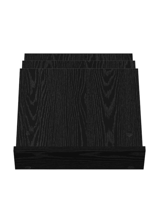 vidaXL Wooden Magazine Rack Black 40x28.5x53cm