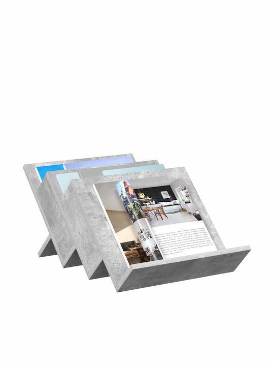 vidaXL Стойка за списания Дърво Сив 40x28.5x53бр 1бр