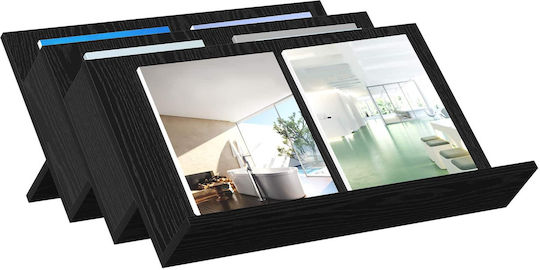 vidaXL Θήκη Περιοδικών Ξύλινη Μαύρη 53x28.5x65εκ.