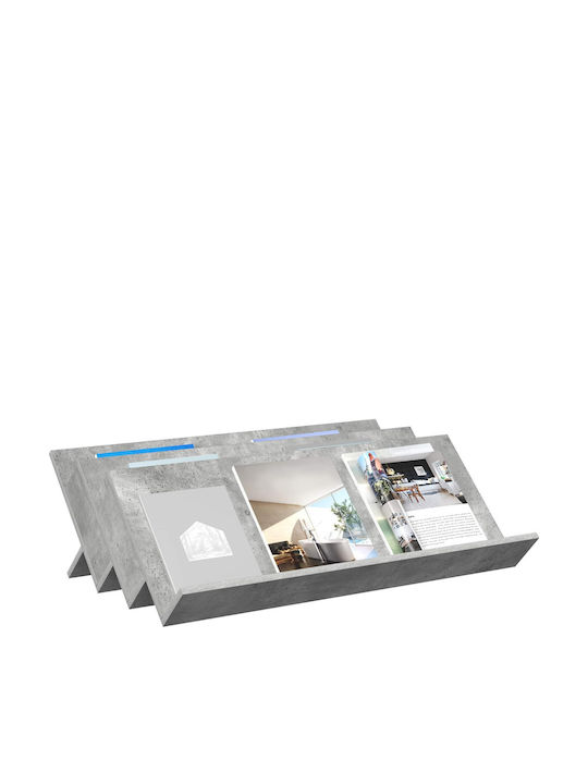 vidaXL Wooden Magazine Rack Gray 53x28.5x90cm