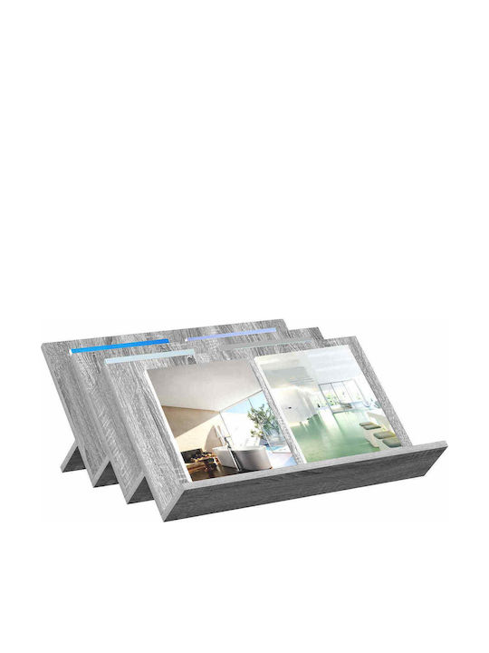 vidaXL Suport Reviste Lemn Gri 53x28.5x65buc 1buc