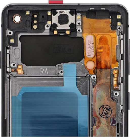 Οθόνη Fixcell Display mit Touch-Mechanismus und Rahmen für Samsung S10 G973 (Schwarz)