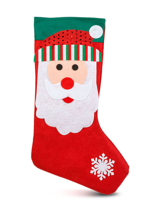 Șosetă Decorativă de Crăciun material textil cu Άγιο Βασίλη / Ren L42xl24.5cm. (desene și modele diverse)