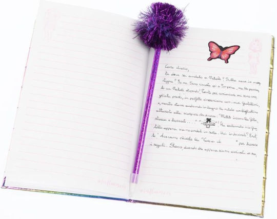 Nice Influencer Fashion Diary Rainbow Iridescent Cover Stickers Crystals & Pencil Pom-pom 92053/92058 6+ Years