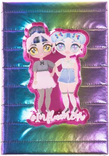 Nice Influencer Fashion Diary Rainbow Iridescent Cover Stickers Crystals & Pencil Pom-pom 92053/92058 6+ Years