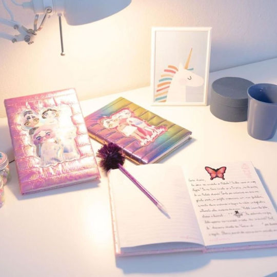Nice Influencer Fashion Diary Rainbow Iridescent Cover Stickers Crystals & Pencil Pom-pom 92053/92058 6+ Years