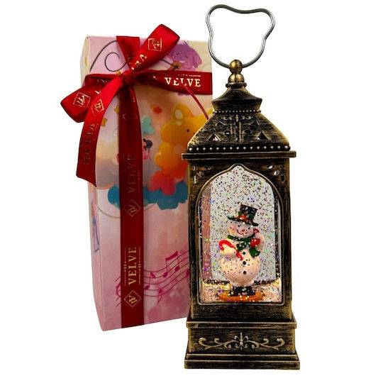 Christmas Decorative Traffic Light Lighted with Snowman 8x20cm