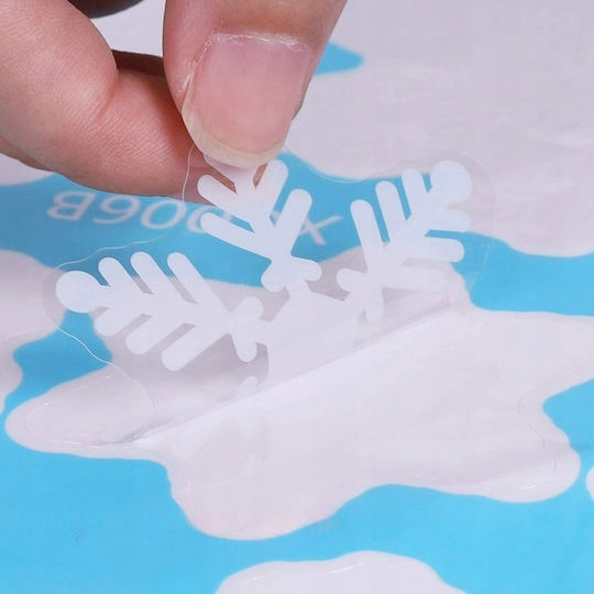 Set Christmas Stickers Zola Window Trees Baubles Reindeer Snowman Residue-Free Removal White