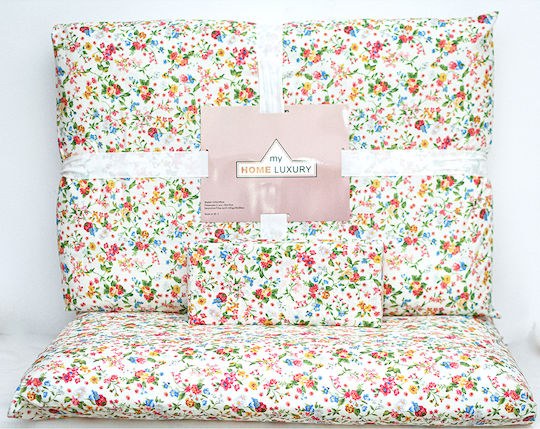 My Home Luxury Sheet Set with 1 Pillowcase Super-Double with Elastic 160x200+25cm. Monochrome 3pcs