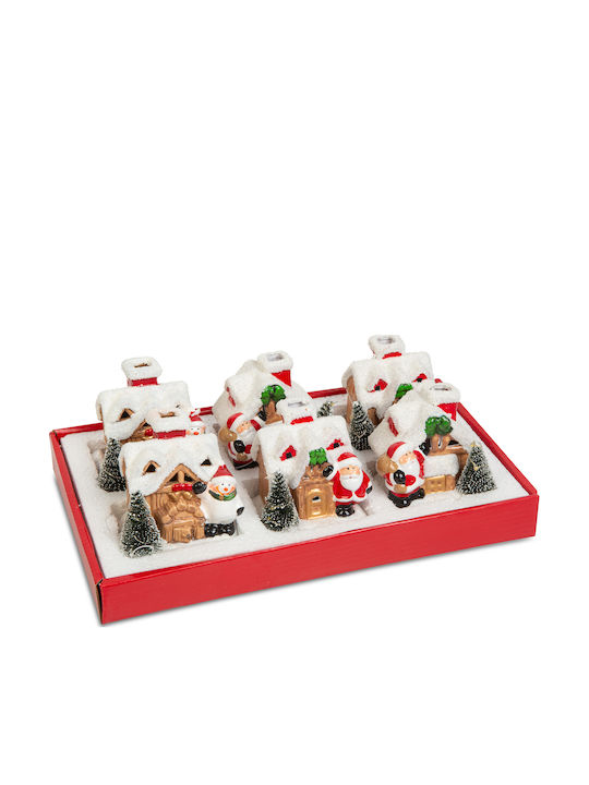 Alista Home Crăciunescă Iluminată Decorativă Scenă Albă 8.5x8x6cm.