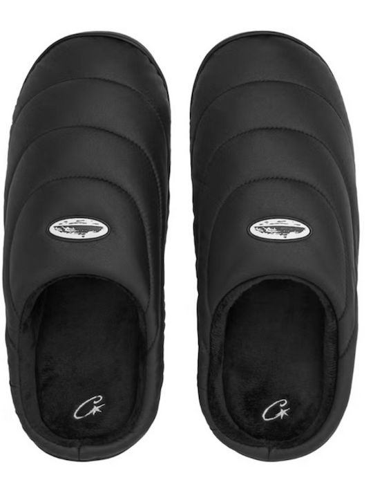 Crib Crep Χειμερινές Ανδρικές Παντόφλες Μαύρες