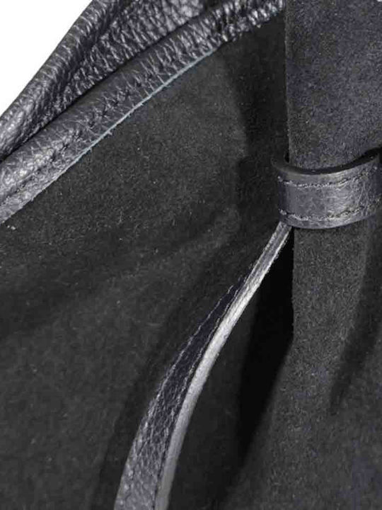 Leather Women's Shopper Bag Suede Black