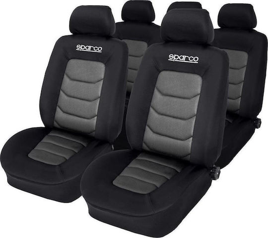 Sparco Car Cover Set 9pcs Polyester Black / Gray