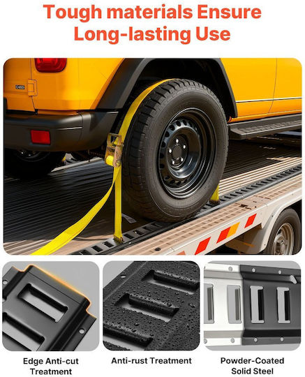 Vevor E-track Tie Down Rails 4 Pieces E Tie Down Rails 2.3 m Secure Heavy Loads Up to 909 Kg Trailer Tie Down System Suitable for Garage Van Motorcycle Tie Down Brackets ATV Brackets