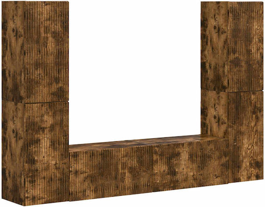 Living Room TV Unit with Lighting Smoked Oak L30xW31xH60cm