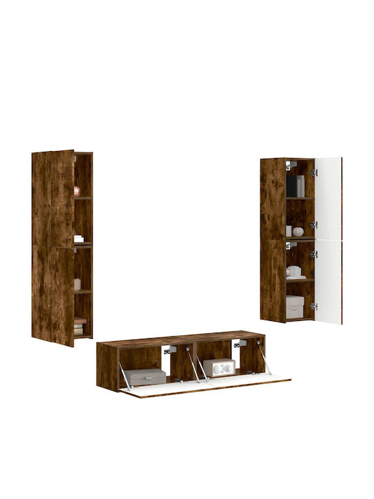 Living Room TV Unit with Lighting Smoked Oak L30xW31xH60cm