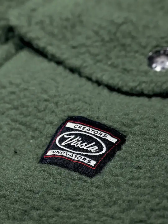 Overshirt Vintage Verde Mânecă Lungă