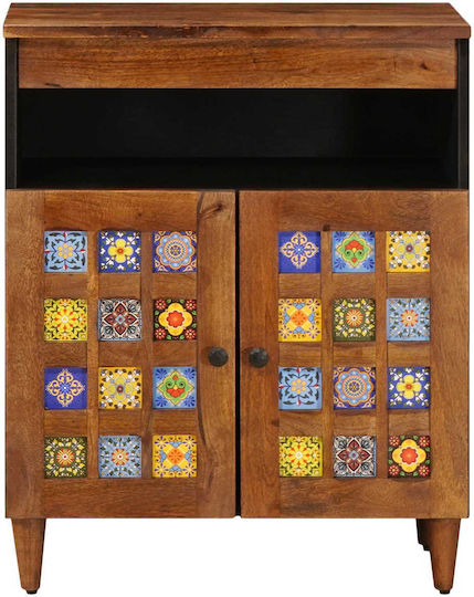 vidaXL Office Storage Cabinet from Solid Wood Walnut 60x33.5x75cm