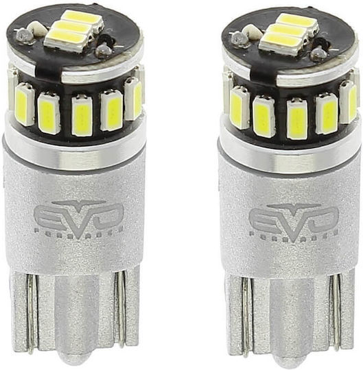 Λάμπες Led T10 12volt 5 Smd Led Canbus Λευκό Φως Racesport Ev93144 2 Τεμάχια