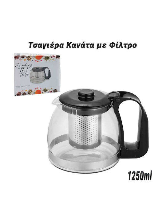 Τσαγιέρα με Φίλτρο Γυάλινη 1250ml