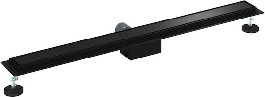vidaXL Oțel inoxidabil Sifon pardoseală cu Dimensiune 90x11cm Negru