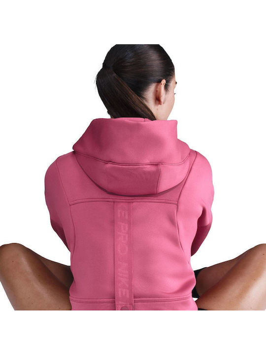 Nike Pro Therma-fit Φούτερ Sweet Beet με Κουκούλα